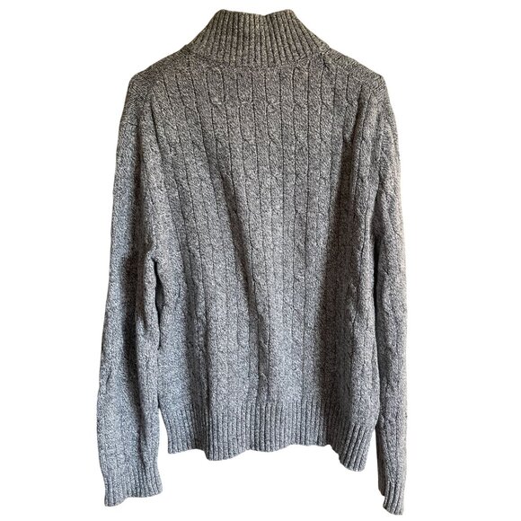 Banana Republic Factory Gray Mock Neck Full Zip Cardigan Sweater Size Large Wool - Picture 2 of 9